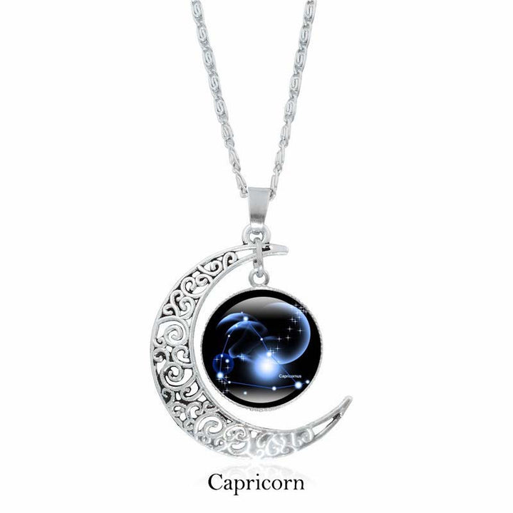 Buddha Stones Collana con ciondolo a catena con 12 costellazioni dello zodiaco e protezione della luna - Capricorno - image 7