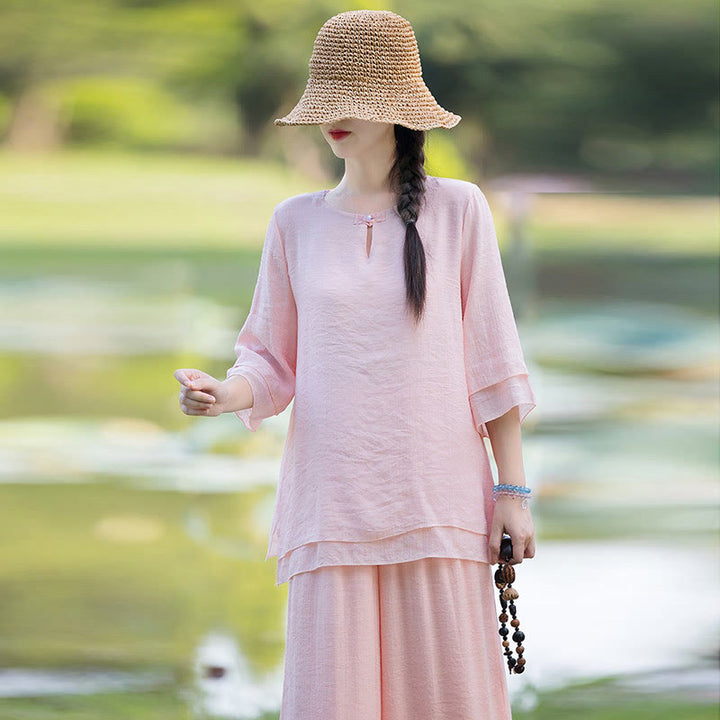 Completo da donna per Tai Chi, meditazione, preghiera, pratica spirituale zen mattutina. - image 15