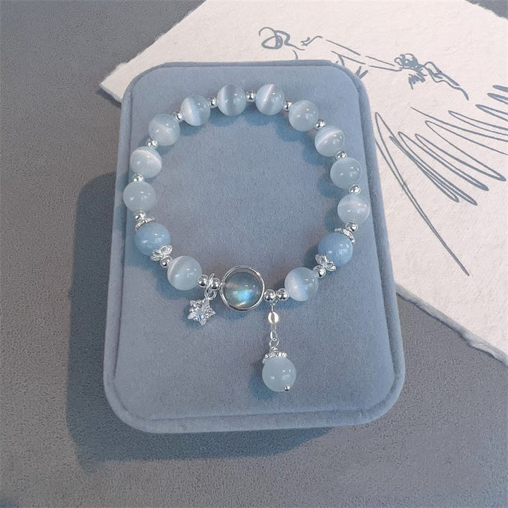 Braccialetto di supporto con ciondolo a forma di stella a forma di farfalla, pietra di luna e occhio di gatto Buddha Stones - image 10