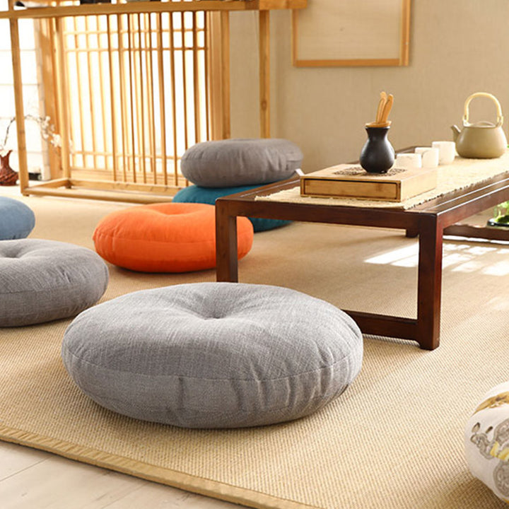 Cuscino per seduta da meditazione in lino con motivo semplice Buddha Stones e loto, decorazione per la casa e il soggiorno - image 4