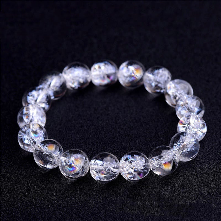 Braccialetto di guarigione con protezione in cristallo bianco naturale Buddha Stones