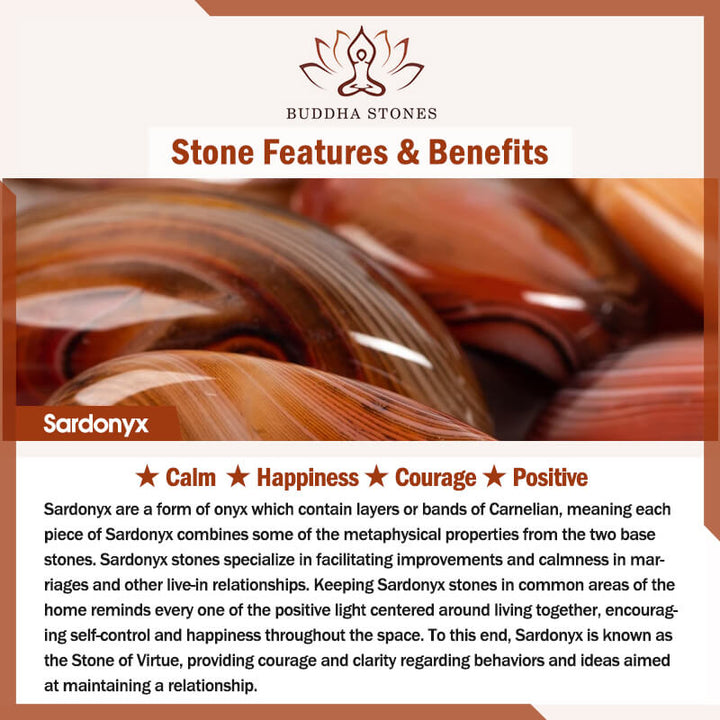 Braccialetto Buddha Stones Tibetano Sardonyx Felicità Positivo