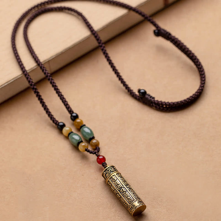 Buddhastoneshop Tibet Om Mani Padme Hum Agata Shurangama Sutra Collana con pendente di protezione - image 7