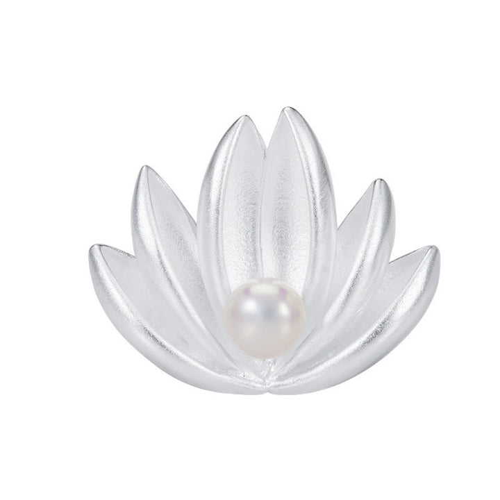 Spilla Buddha Stones 925 Sterling Silver Lotus Flower Pearl New Beginning - image 8