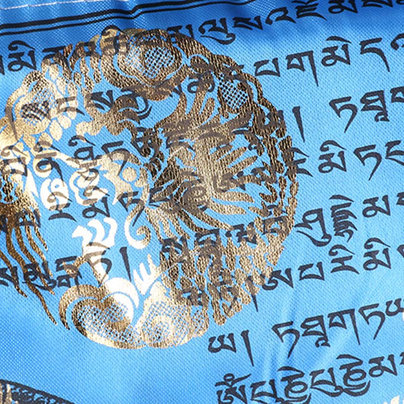 Buddha Stones Bandiere di preghiera tibetane a 5 colori con simbolo del cavallo del vento, benedizione e longevità, per esterni, 20 pezzi. - image 6