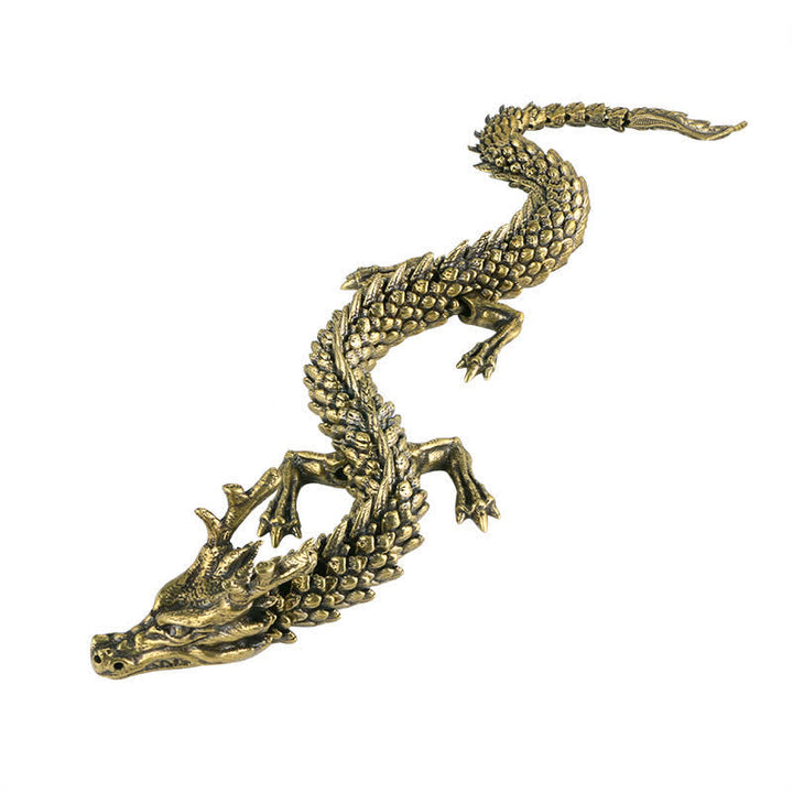 Statua in ottone e rame con drago, ricchezza, fortuna e protezione, decorazione per la casa - image 6