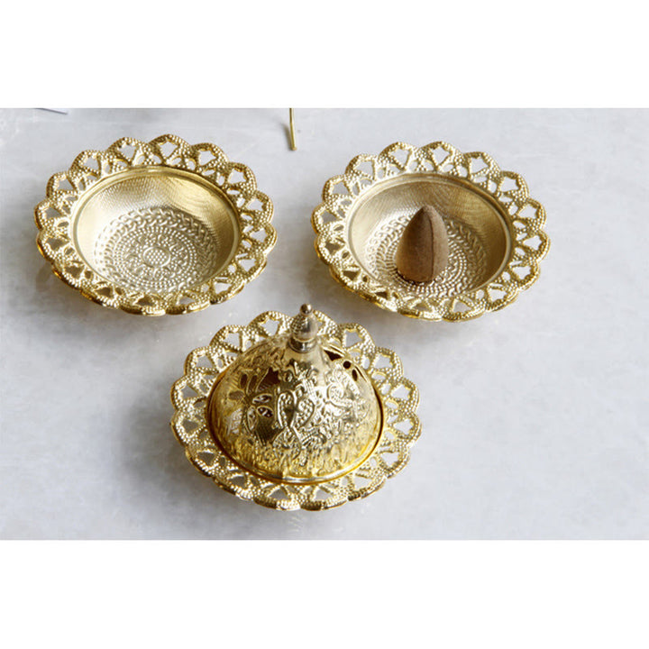 Mini bruciatore di incenso per meditazione Tibetan Gold