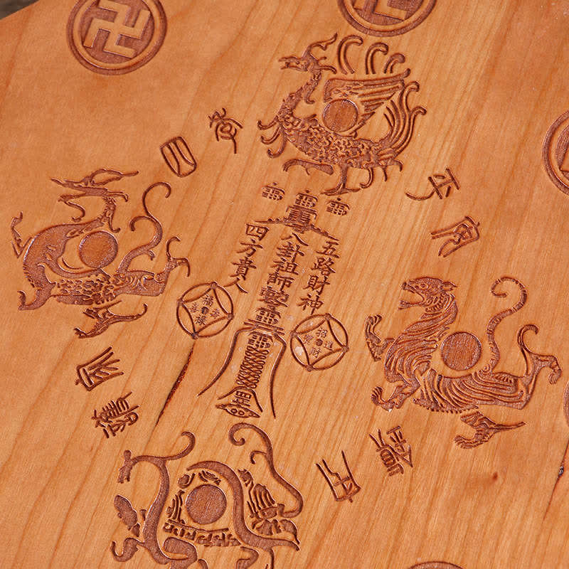 Mappa Feng Shui Bagua Legno di pesco Cinque monete imperatore Bilancia cinese Nodo Mappa energetica Specchio - image 6