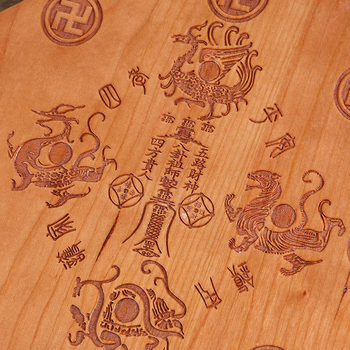 Mappa Feng Shui Bagua Legno di pesco Cinque monete imperatore Bilancia cinese Nodo Mappa energetica Specchio - image 6