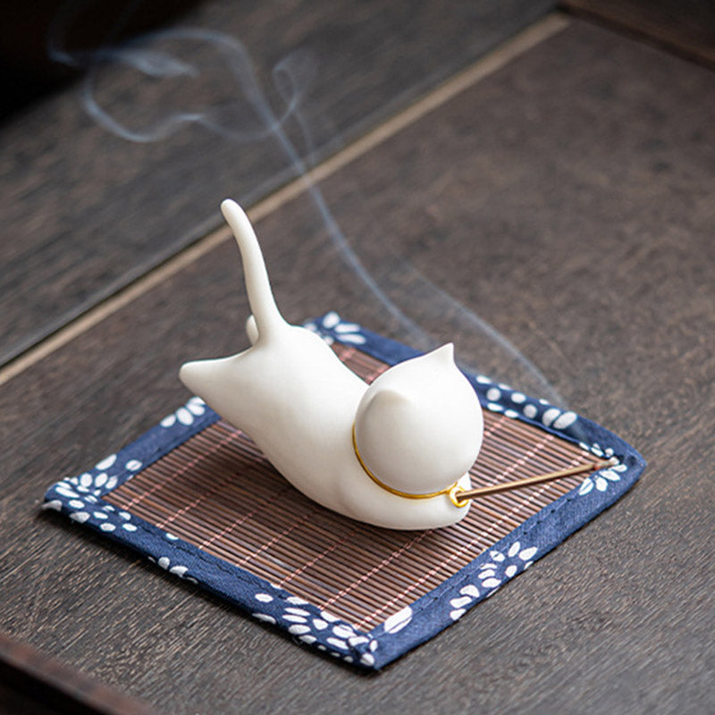 Decorazione per bruciatore di incenso in ceramica con gatto e panda, per benedizione - image 6