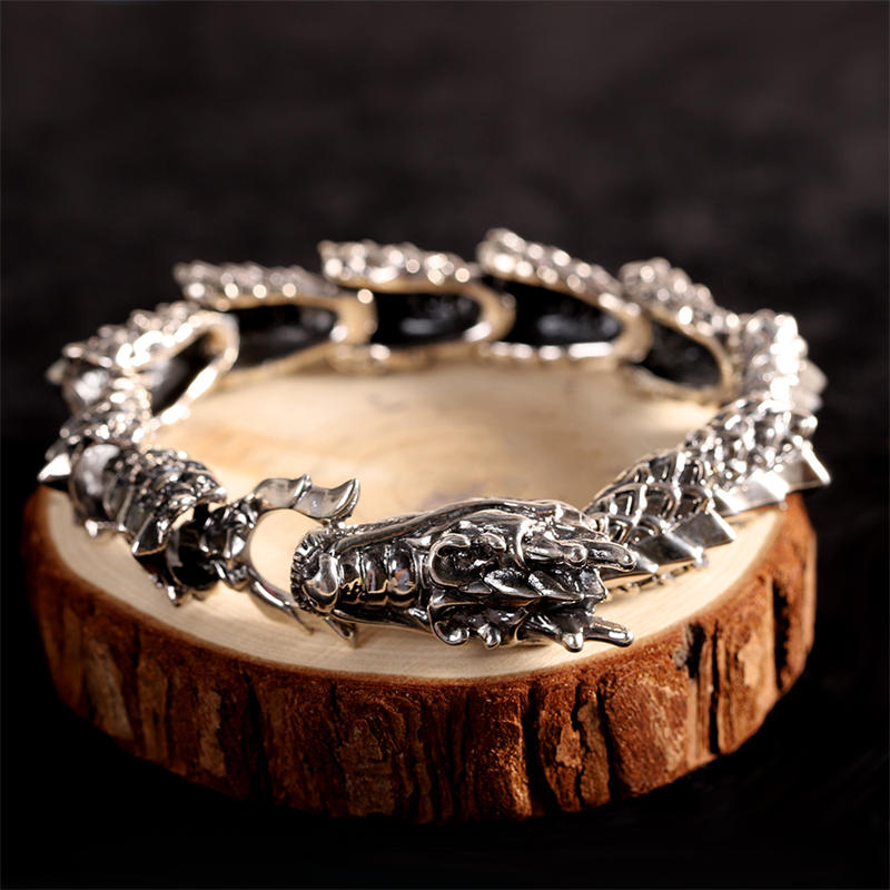 Buddha Stones Braccialetto in argento sterling 925 con drago, fortuna e successo - DRAGO (Fortuna ♥ Forza) - image 0