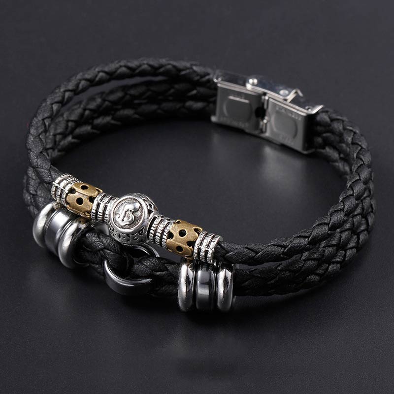 Braccialetto di protezione in ematite con le 12 costellazioni dello zodiaco Buddha Stones