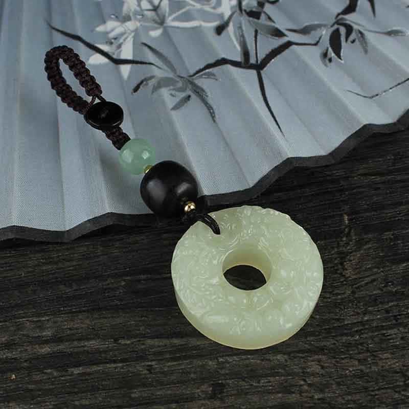 Buddha Stones PiXiu Jade Peace Buckle Abbondanza Ricchezza Portachiavi