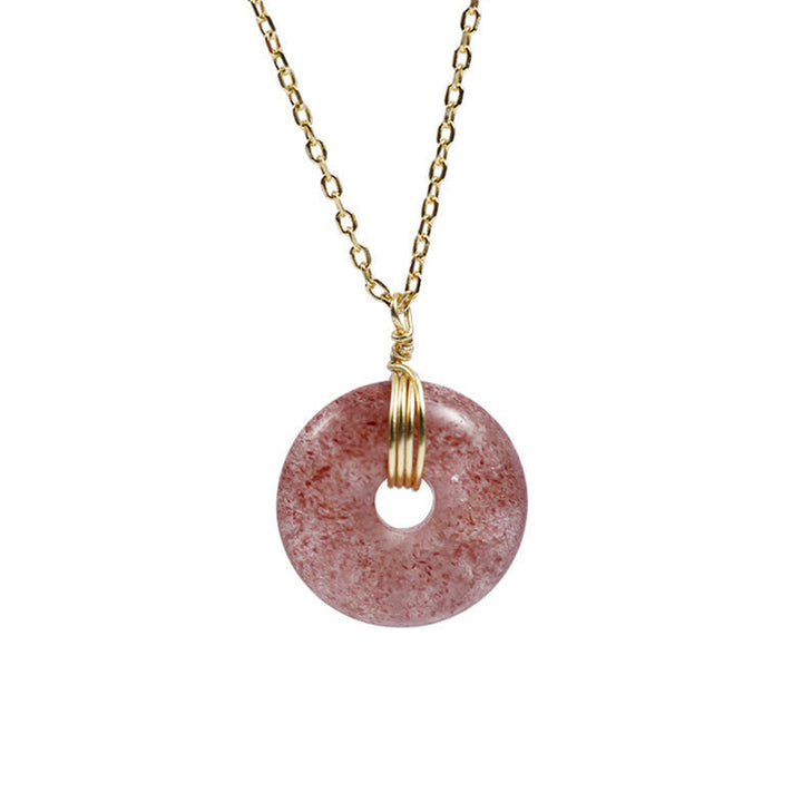 Collana positiva di guarigione al quarzo fragola in argento sterling 925 Buddha Stones - image 8