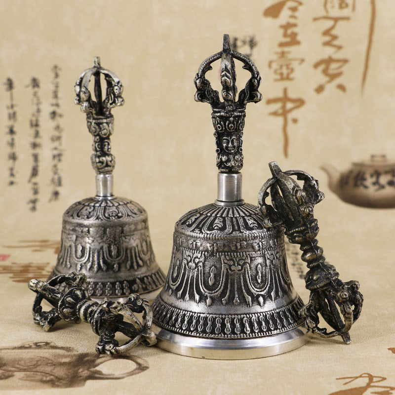 Set di campane per meditazione tibetane Buddha Stones e decorazioni in rame Vajra Dorje - image 16