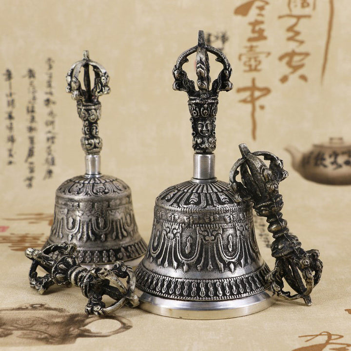 Set di campane per meditazione tibetane Buddha Stones e decorazioni in rame Vajra Dorje - image 16