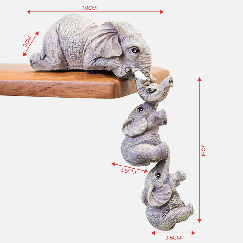 Buddha Stones 3 pezzi Feng Shui Elefante Sitter Figurine Ricchezza Figurina Decorazione della casa - image 2