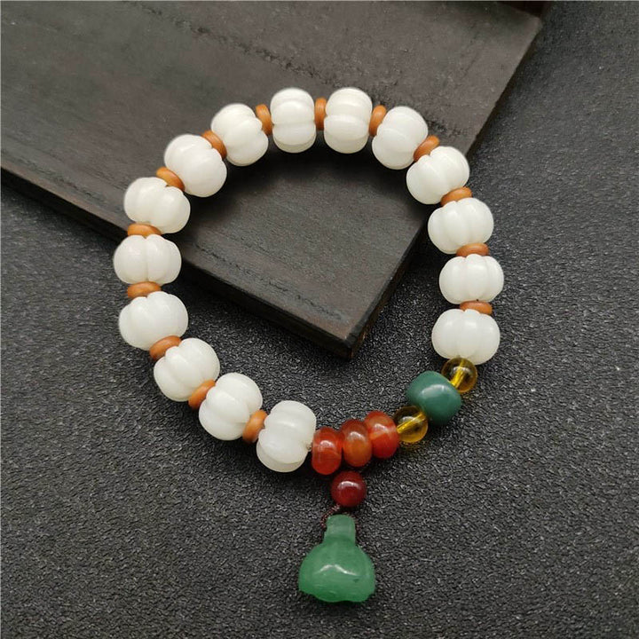 Bracciale Bodhi Harmony in agata naturale con semi di Bodhi