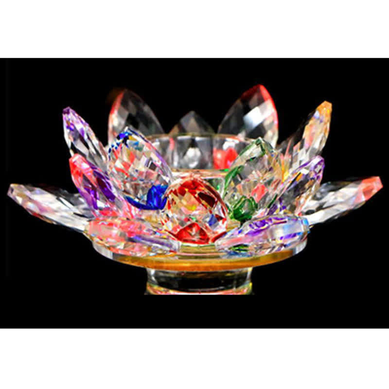 Portacandele in cristallo a forma di fiore di loto, decorazione per la casa e l'ufficio