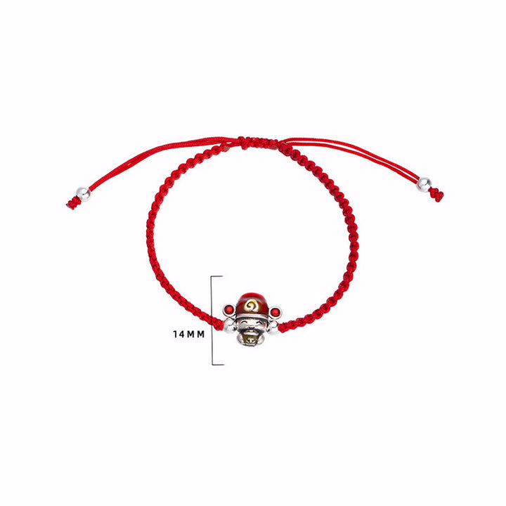 Braccialetto intrecciato con Buddha Stones, dio della ricchezza, fatto a mano, con filo, fortuna e forza