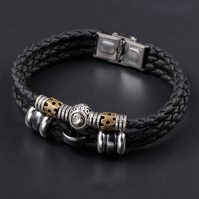 Braccialetto di protezione in ematite con le 12 costellazioni dello zodiaco Buddha Stones