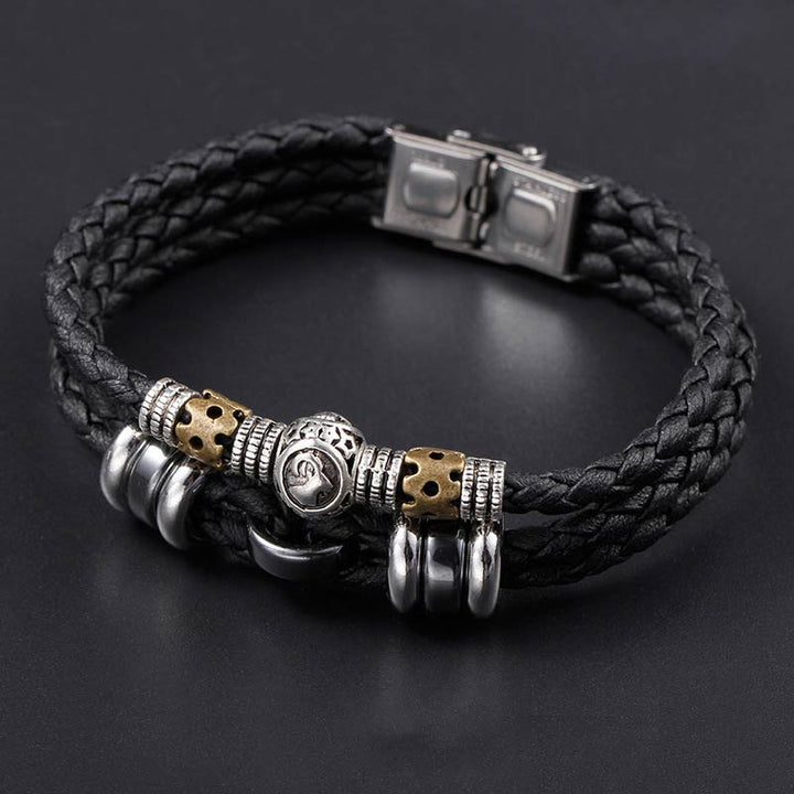 Braccialetto di protezione in ematite con le 12 costellazioni dello zodiaco Buddha Stones