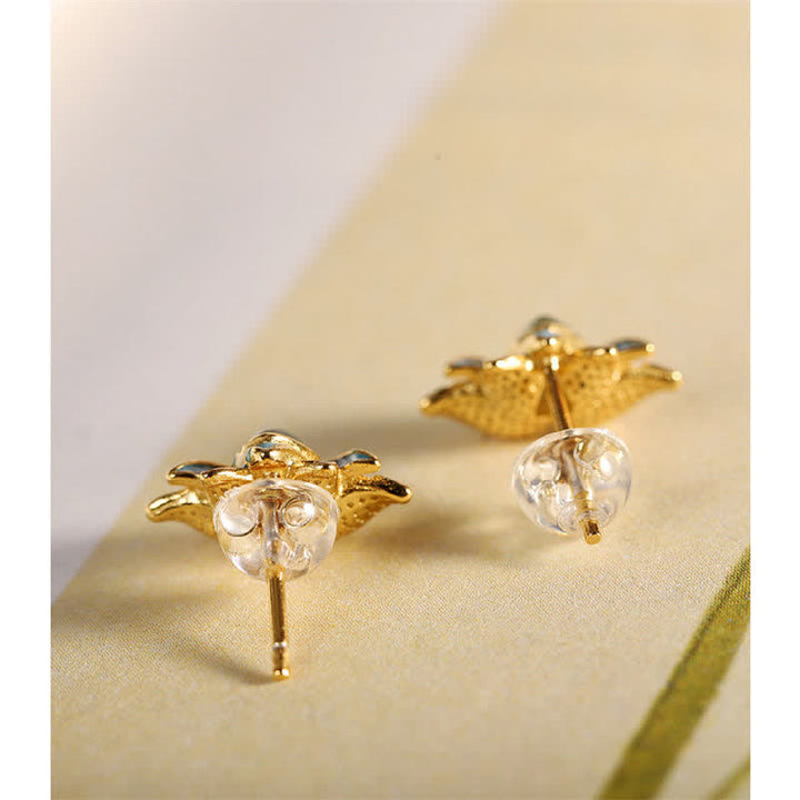 Orecchini di successo in argento sterling 925 con fiore di loto in giada ciano Hetian - image 4