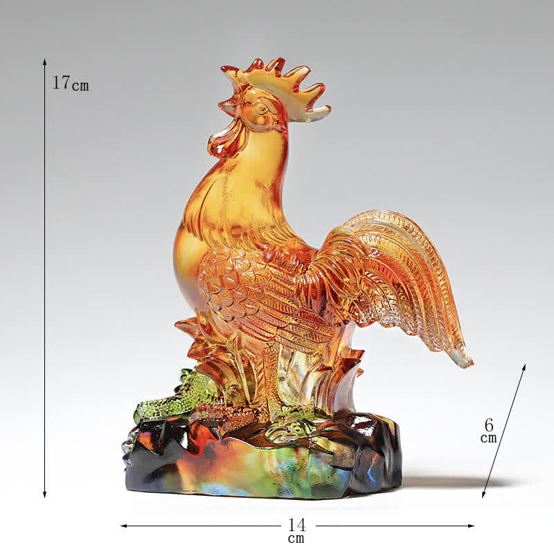 Decorazione per la casa fatta a mano in cristallo Liuli, raffigurante un gallo. - Piccolo 14*6*17cm - image 2