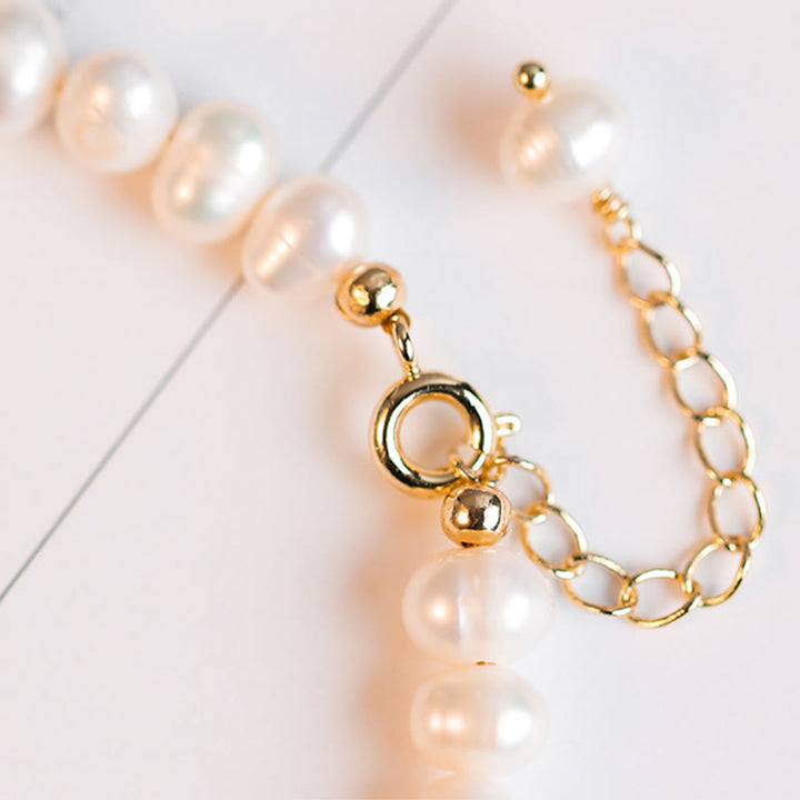 Braccialetto a catena con perle di sincerità in giada bianca e giada ciano di Hetian, placcato in oro 14K