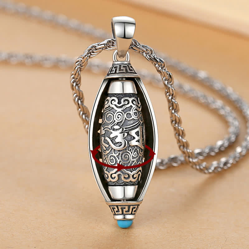 Collana di protezione con ciondolo girevole Buddha Stones Tibet Om Mani Padme Hum - image 0
