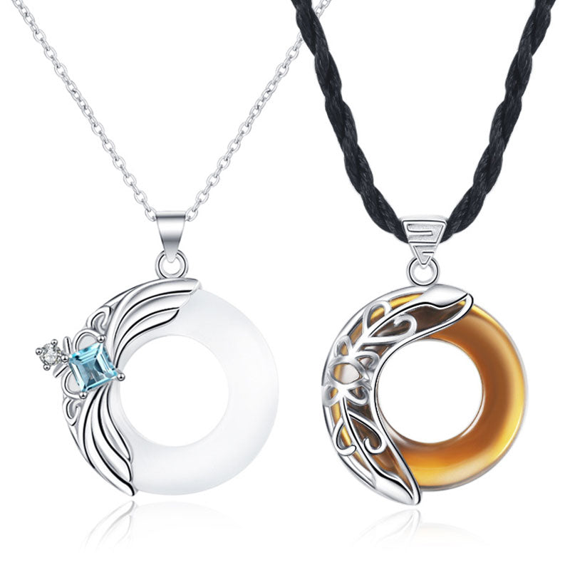 Collana con ciondolo guarigione portafortuna in rame Love Wings