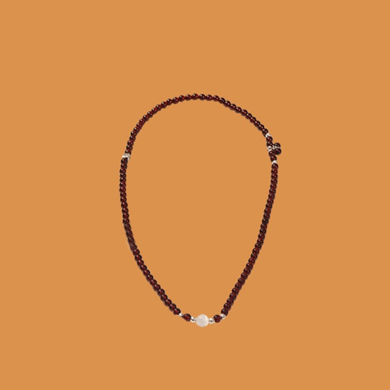 Braccialetto triplo giro Buddha Stones in argento sterling 925 con granato naturale e protezione per gli occhi di gatto - image 13