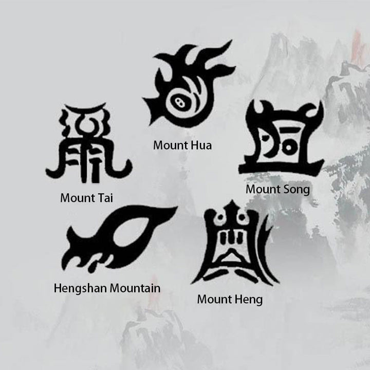 Buddha Stones Taoismo Cinque Montagne Sacre Simbolo Yin Yang Liuli Cristallo Equilibrio Collana Ciondolo Portachiavi - image 6