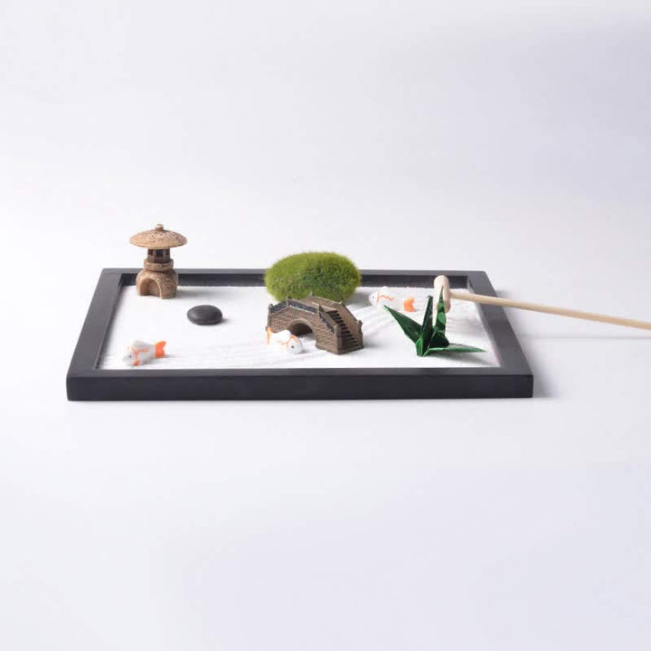 Buddha Stones Koi Pesce Piccolo Ponte Erba Paesaggio Pace Meditazione Zen Giardino Decorazione - image 3