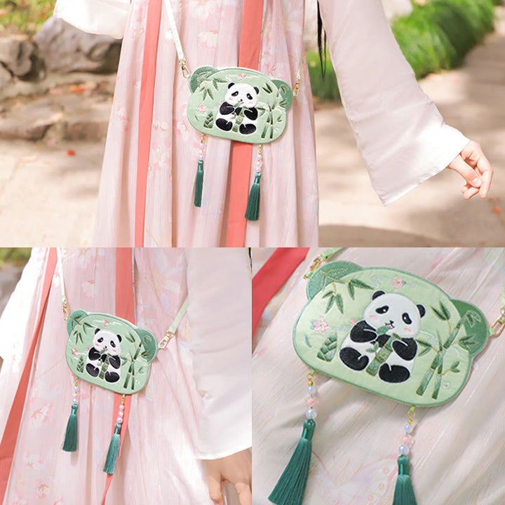 Buddha Stones Ricamo Panda Fortunato Gatto Shiba Inu Cervo Coniglio Volpe Fiore Animale Carino Borsa Hanfu Borsa A Tracolla Borsa A Tracolla