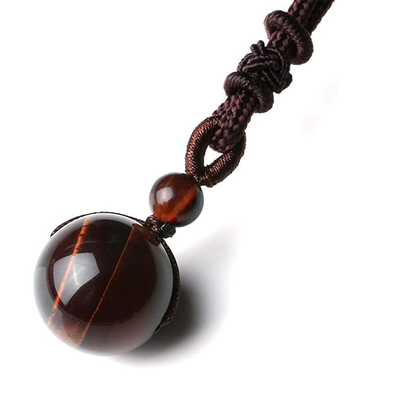 Collana di protezione con occhio di tigre tibetano Buddha Stones