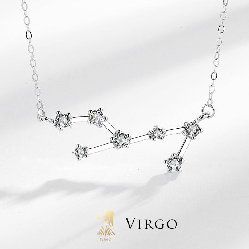 Buddha Stones 925 Sterling Silver 12 Costellazioni dello Zodiaco Astrologia Benedizione Collana Pendente - Vergine - image 24