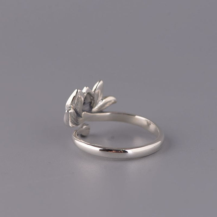 Anello regolabile Buddha Stones 925 Sterling Silver Lotus Flower New Beginning - image 3