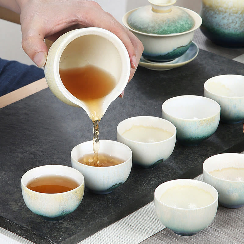 Buddha Stones Tazza da tè in ceramica verde creativa Tazze da tè Kung Fu