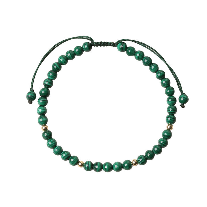 Braccialetto di protezione e calma con Buddha Stones in malachite naturale da 4 mm - image 5