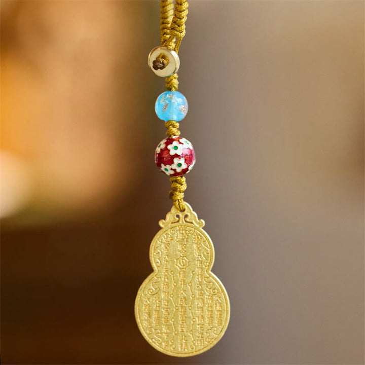 Buddha Stones Wu Lou Zucca Fu Carattere Tai Sui Amuleto Fortuna Telefono Appeso Decorazione Portachiavi