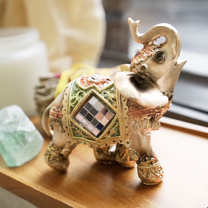 Buddha Stones Fortunato Feng Shui Elefante Verde Statua Scultura Ricchezza Figurina Regalo Decorazione Casa - Piccolo - image 1