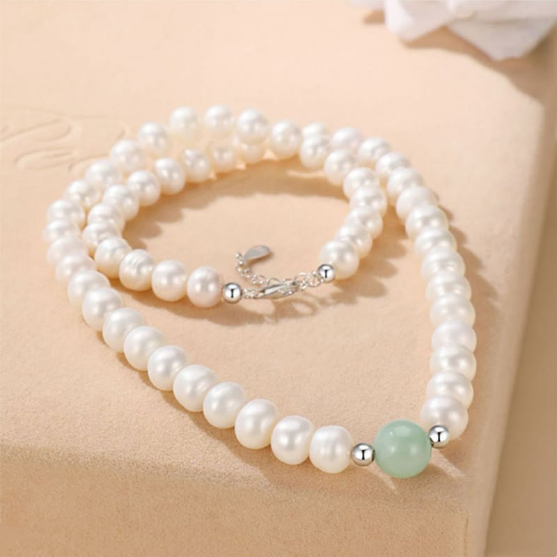Buddha Stones 925 Sterling Silver Perla Naturale Giada Collana Bracciale Orecchini Guarigione Con Scatola Regalo - image 2