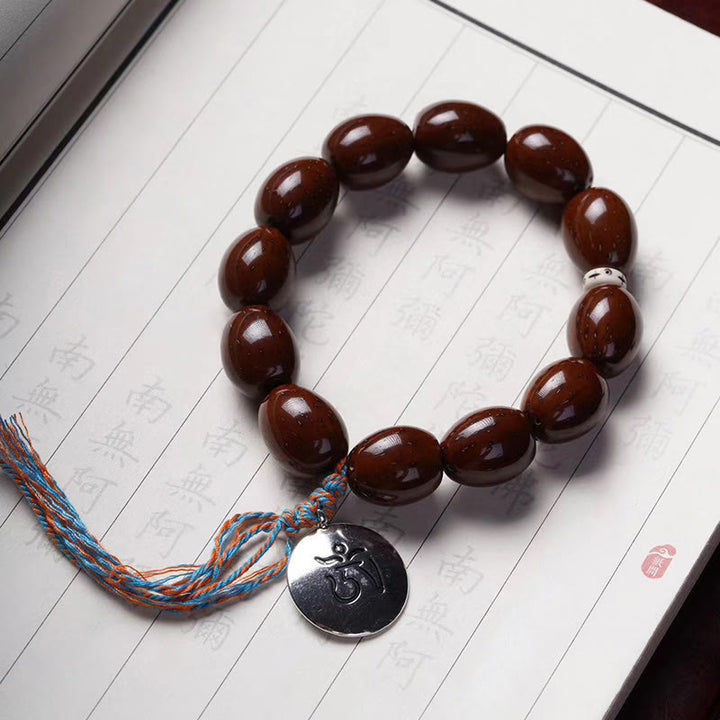 Buddha Stones Tibetano Naturale Viola Oro Ratto OM Zodiaco Cinese Nove Palazzi Otto Diagrammi Ciondolo Ricchezza Bracciale
