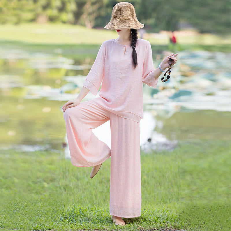 Completo da donna per Tai Chi, meditazione, preghiera, pratica spirituale zen mattutina. - image 21