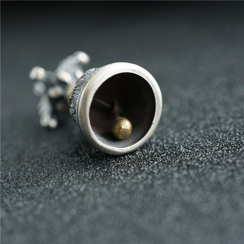 Buddha Stones Tibet 925 Sterling Silver Om Mani Padme Hum Dorje Campana Vajra Inciso Illuminazione Ciondolo Appeso Decorazione - image 4