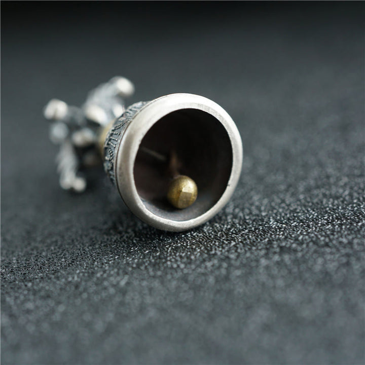 Buddha Stones Tibet 925 Sterling Silver Om Mani Padme Hum Dorje Campana Vajra Inciso Illuminazione Ciondolo Appeso Decorazione - image 4