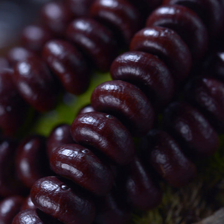 Buddha Stones Tibet naturale 108 Mala Beads Purple Bodhi Seed Bracciale della ricchezza