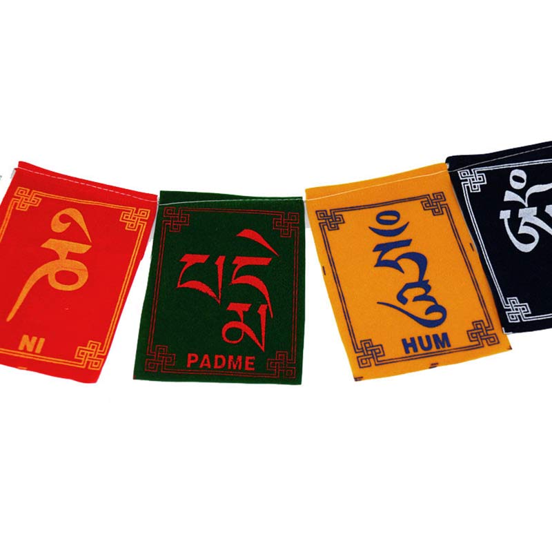 Bandiera decorativa per auto con la benedizione tibetana del cavallo a vento Om Mani Padme Hum, ideale per esterni, con preghiera e decorazione per auto. - image 10