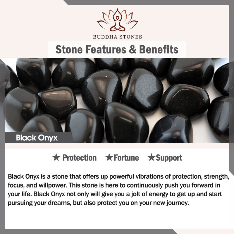 Buddha Stones 108 Mala Perle di Onice Nero Yoga Meditazione Preghiera Collana
